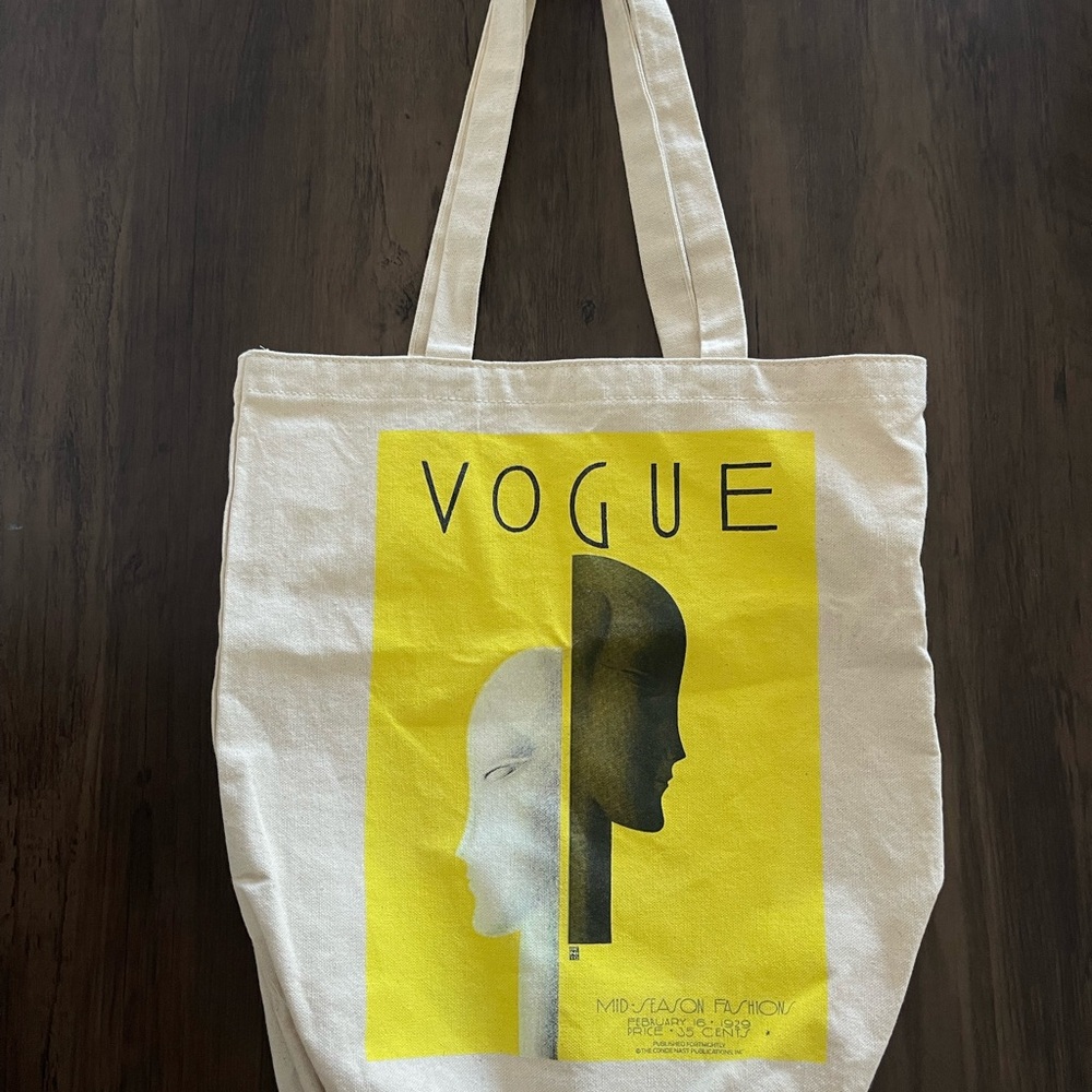 Vogue Yellow and Cream Tote Bag